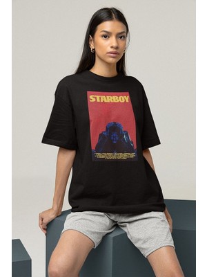 Sevbano The Weekend Starboy Albüm Baskılı  Tişört, Oversize Rapper Rap Tişört