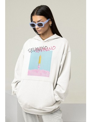 Sevbano Tasarım Unisex Oversize Sevbano Özel Baskılı Hoodie