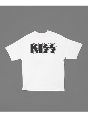 Sevbano Rock Metal Müzik Grubu Kiss Yazılı Oversize  Tişört