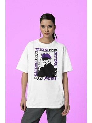 Sevbano Satoru Gojo Baskılı  Tişört, Oversize Anime Karakter Tişört