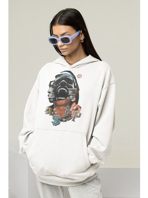 Sevbano Travis Scott Rapper Baskılı Unisex Oversize Hoodie
