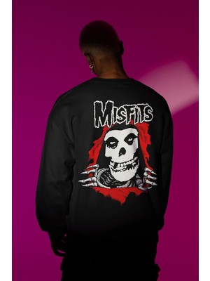 Sevbano Misfits Müzik Grubu Baskılı Unisex Oversize Sweatshirt