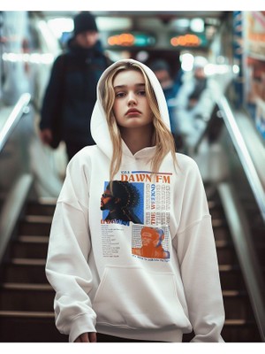 Sevbano The Weeknd 103.5 Dawn Fm Baskılı Unisex Oversize Rapper Hoodie