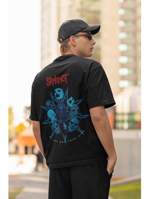 Sevbano Slipknot Müzik Grubu Baskılı  Oversize Tişört