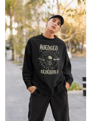 Sevbano Avenged Sevenfold Baskılı Unisex Oversize Müzik Grubu Sweatshirt