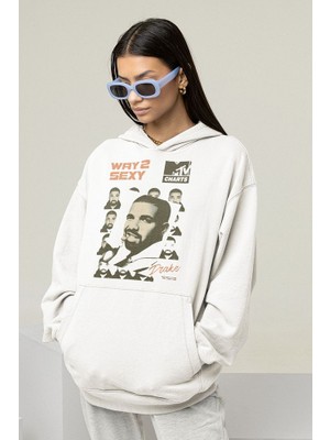 Sevbano Tasarım Drake Baskılı Unisex Oversize Rapper Hoodie