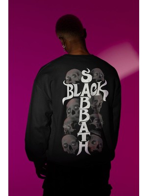 Sevbano Black Sabbath 1968 Baskılı Unisex Oversize Rock Metal Müzik Grubu Sweatshirt