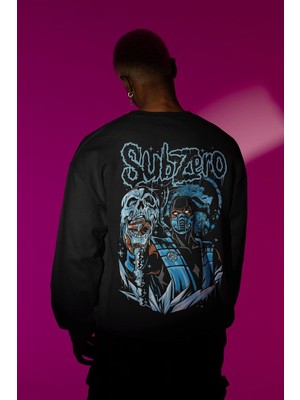 Sevbano Subzero Baskılı Unisex Oversize Anime Sweatshirt