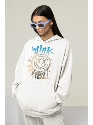 Sevbano BLINK-182 Baskılı Unisex Oversize Müzik Grubu Hoodie