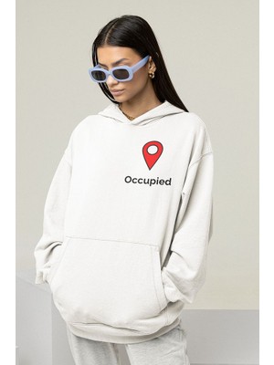 Sevbano Occupied Yazılı Sevgililere Özel Minimalistik Baskılı Hoodie