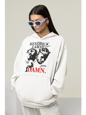 Sevbano Kendrick Lamar Damn Baskılı Unisex Oversize Rapper Hoodie
