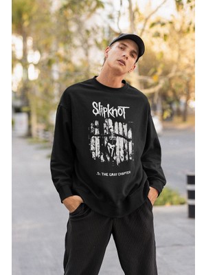 Sevbano Slipknot Baskılı Unisex Oversize The Gray Chapter Sweatshirt