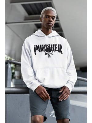 Sevbano Punisher Yazılı Unisex Oversize Tasarım Film Hoodie