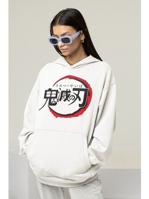 Sevbano Anime Logo Baskılı Unisex Oversize Hoodie