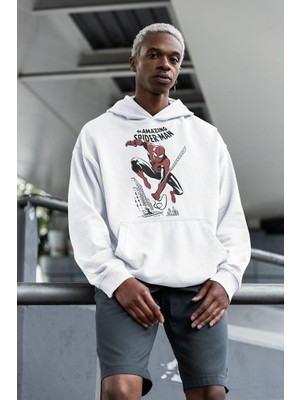 Sevbano The Amazing Spider-Man Baskılı Unisex Oversize Hoodie