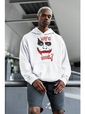 Sevbano Why So Serious ? Yazılı Unisex Oversize Joker Hoodie