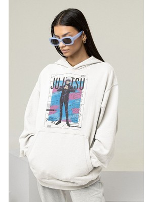 Sevbano Jujutsu Kaisen Baskılı Unisex Oversize Anime Hoodie
