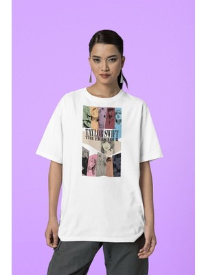 Sevbano Taylor Swift The Eras Tour Baskılı Oversize Tişört,  Şarkıcı Tişört