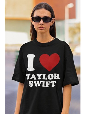 Sevbano I Love Taylor Swift Yazılı Oversize Tişört,  Tişört