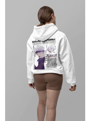 Sevbano Anime Karakter Gojo Satoru Baskılı Unisex Oversize Jujutsu Kaisen Hoodie