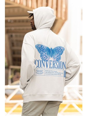 Sevbano Conversion Butterfly Baskılı Unisex Oversize Tasarım Kelebek Hoodie