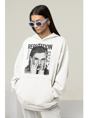 Sevbano Taylor Swift Reputation Baskılı Unisex Oversize Şarkıcı Hoodie