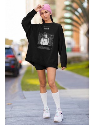 Sevbano Billie Eilish Baskılı Unisex Oversize Şarkıcı Sweatshirt
