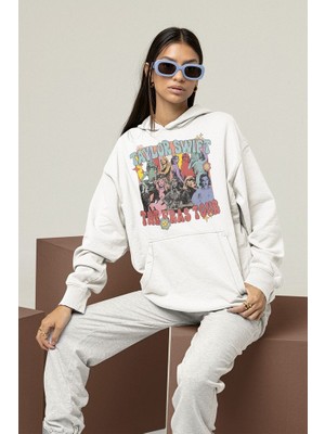 Sevbano Şarkıcı Taylor Swift The Eras Tour Baskılı Unisex Oversize Hoodie