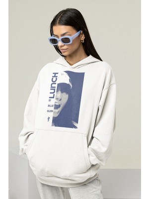 Sevbano Lunch Billie Eilish Baskılı Unisex Oversize Tasarım Şarkıcı Hoodie