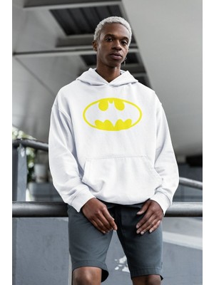 Sevbano Dc Batman Logo Baskılı Unisex Oversize Hoodie