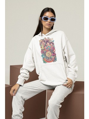 Sevbano The Beatles Müzik Grubu Baskılı Unisex Oversize Hoodie