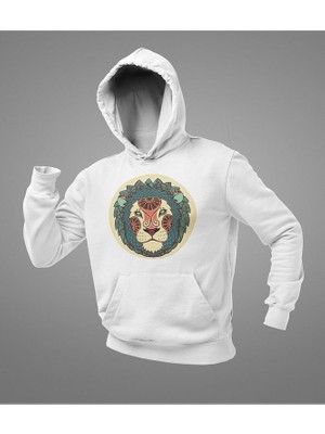 Sevbano Özel Tasarım Aslan Baskılı Unisex Oversize Hoodie