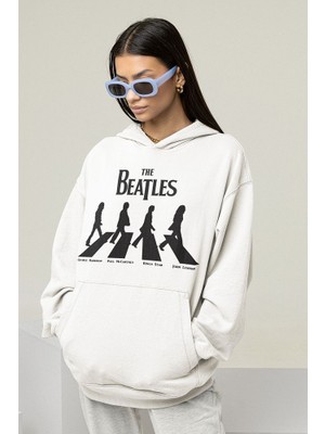 Sevbano The Beatles Müzik Grubu Baskılı Unisex Oversize Hoodie