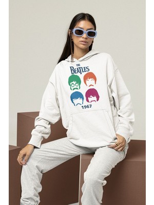 Sevbano The Beatles 1967 Baskılı Unisex Oversize Müzik Grubu Hoodie