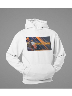 Sevbano Brimstone Smoke Baskılı Unisex Oversize Vvalorant Hoodie