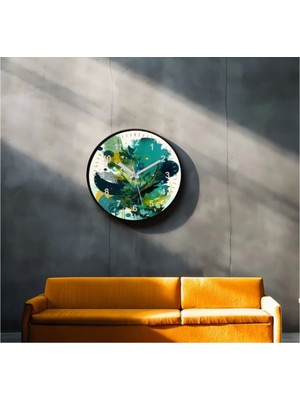 Marsilyan- Dekoratif 3D Baskı Geometrik Desen Yuvarlak Duvar Saati -55