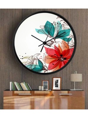Marsilyan- Dekoratif 3D Baskı Yuvarlak Duvar Saati-3