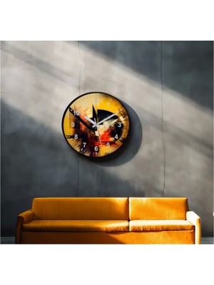 Marsilyan- Dekoratif 3D Baskı Geometrik Desen Yuvarlak Duvar Saati -73