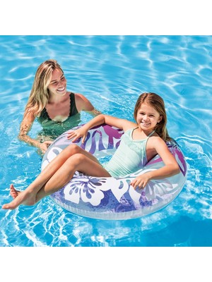 intex Yaprak Desenli Simit - Şişme Tropikal Simit - Deniz Simidi - Çiçek Desenli Simit - Çiçekli Deniz Simit 91 Cm.