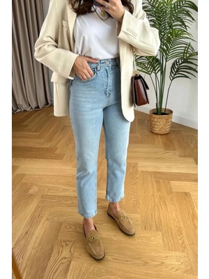 ByCukurovaFrango Authentic Mom Style - Geleneksel Dokuma Jean