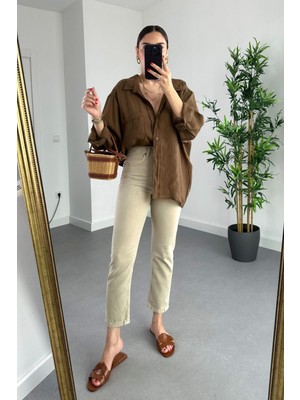 ByCukurovaFrango Authentic Mom Style - Geleneksel Dokuma Jean