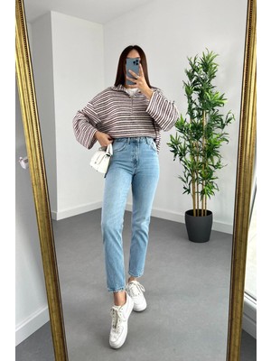 ByCukurovaFrango Retro Comfort Mom Jean - Yüksek Bel Rahat Kesim