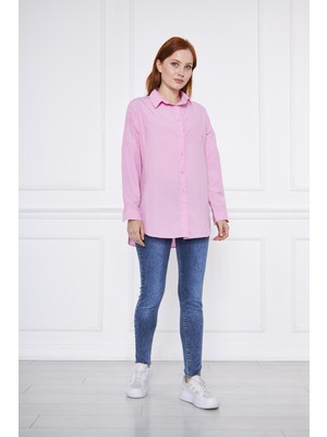 Kadın Oversize Uzun Basic Gömlek