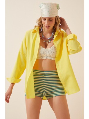 Kadın Oversize Uzun Basic Gömlek