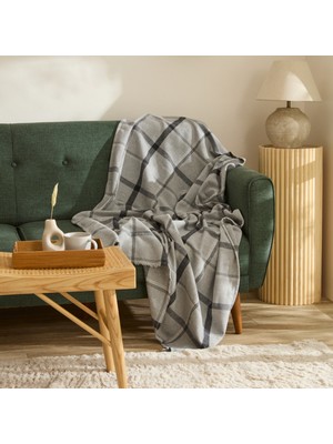 Karaca Home Flanel Throw Tv Battaniyesi Gri