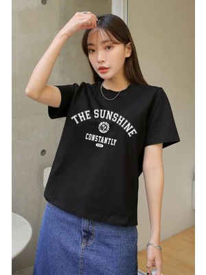 Woodroffe Kadın The Sunshine Baskılı Tasarım Tshirt Oversize Salaş