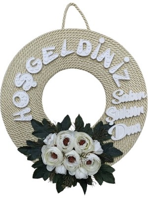 Kapı Süsü Hoşgeldiniz Açık Bej