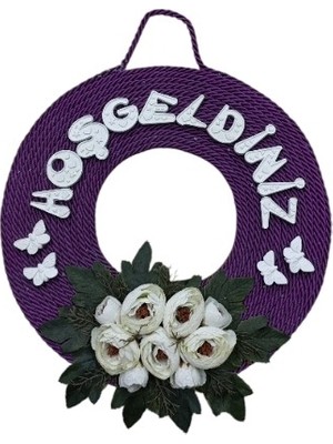 Kapı Süsü Hoşgeldiniz Mor
