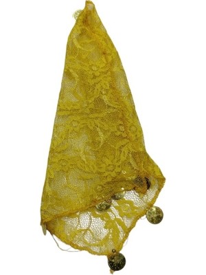 Halay Mendili Dantelli Sarı