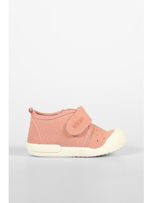 Vicco Anka II Kız Bebek İlk Adım Ayakkabı Pudra Tekstil Düz Taban Ortopedik
